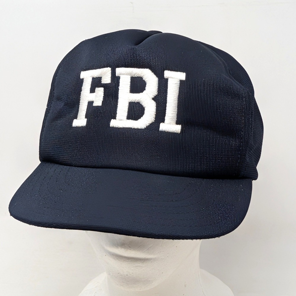 Vintage FBI Hat Navy Blue Embroidered Snapback Baseball Cap Made in USA